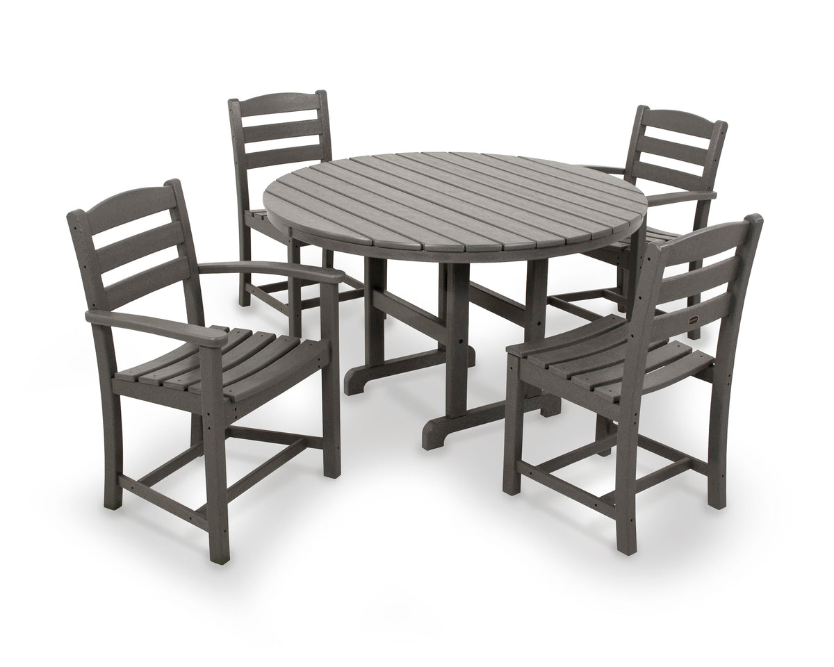 La Casa Café 5-Piece Round Farmhouse Dining Set