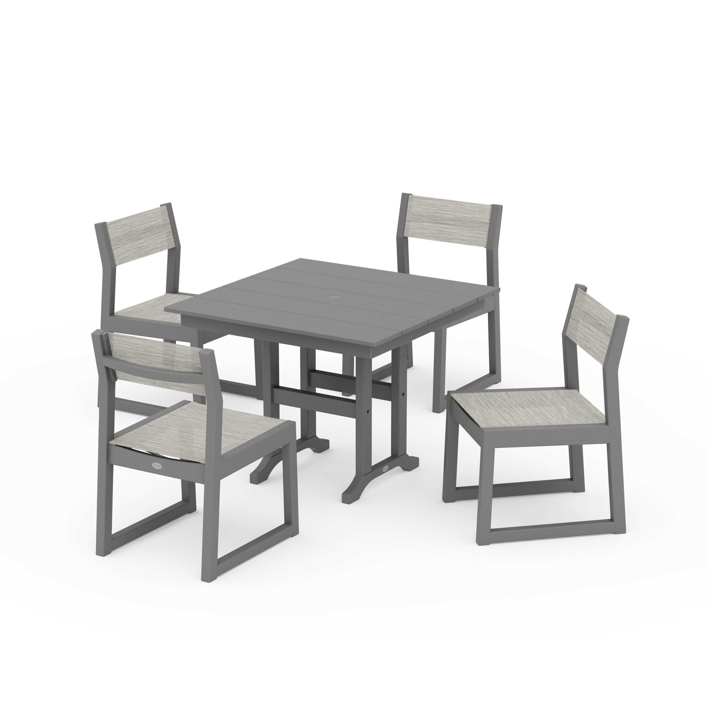 EDGE Sling Side Chair 5-Piece Farmhouse Dining Set