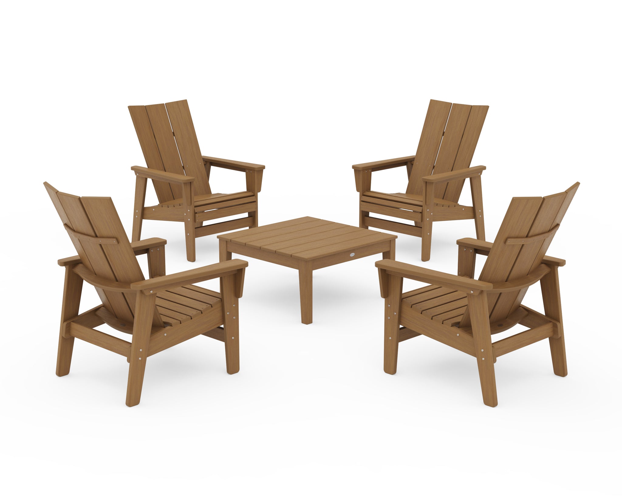 5-Piece Modern Grand Upright Adirondack Chair Conversation Group