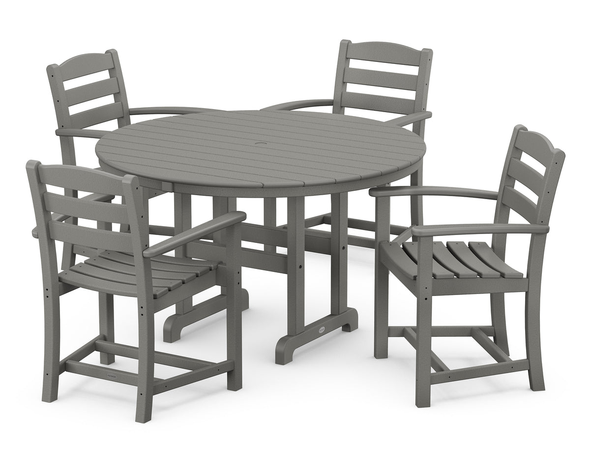 La Casa Café 5-Piece Round Farmhouse Dining Set