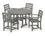 La Casa Café 5-Piece Round Farmhouse Dining Set