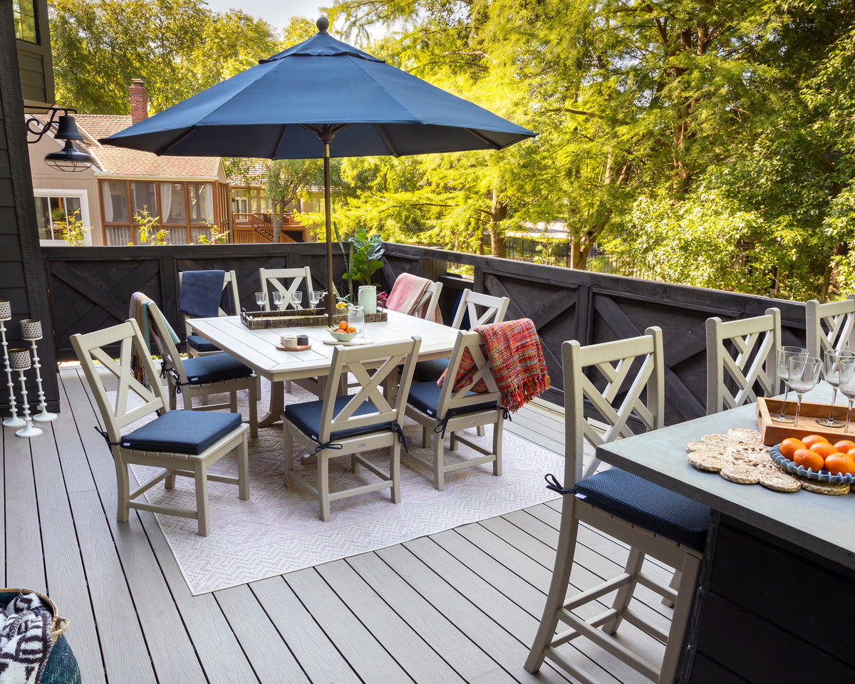 Braxton 9-Piece Nautical Trestle Dining Set