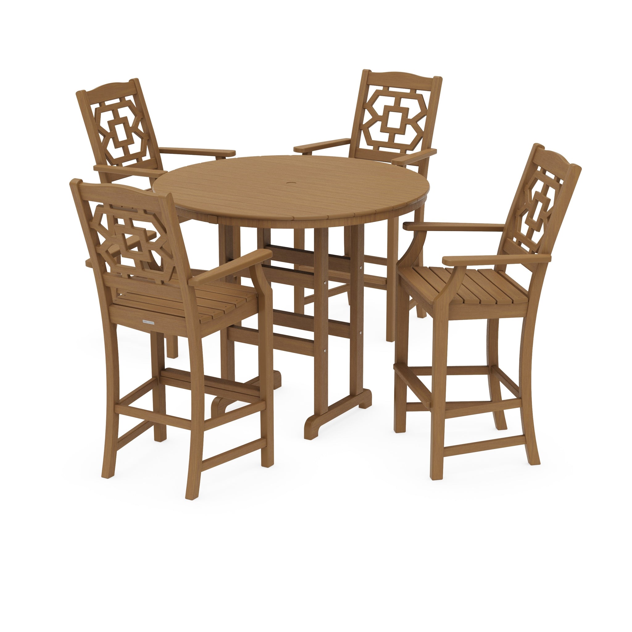 Chinoiserie 5-Piece Round Farmhouse Bar Set