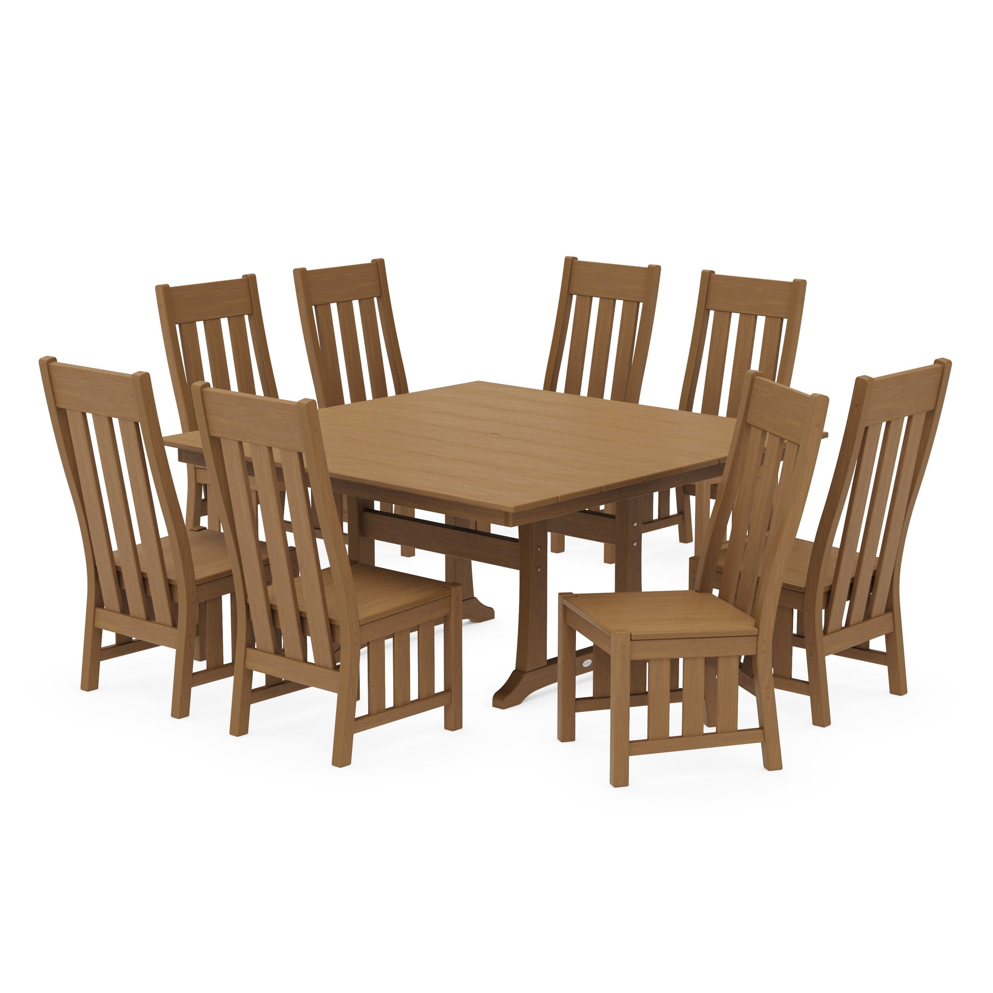 Acadia Side Chair 9-Piece Square Farmhouse Dining Set with Trestle Legs
