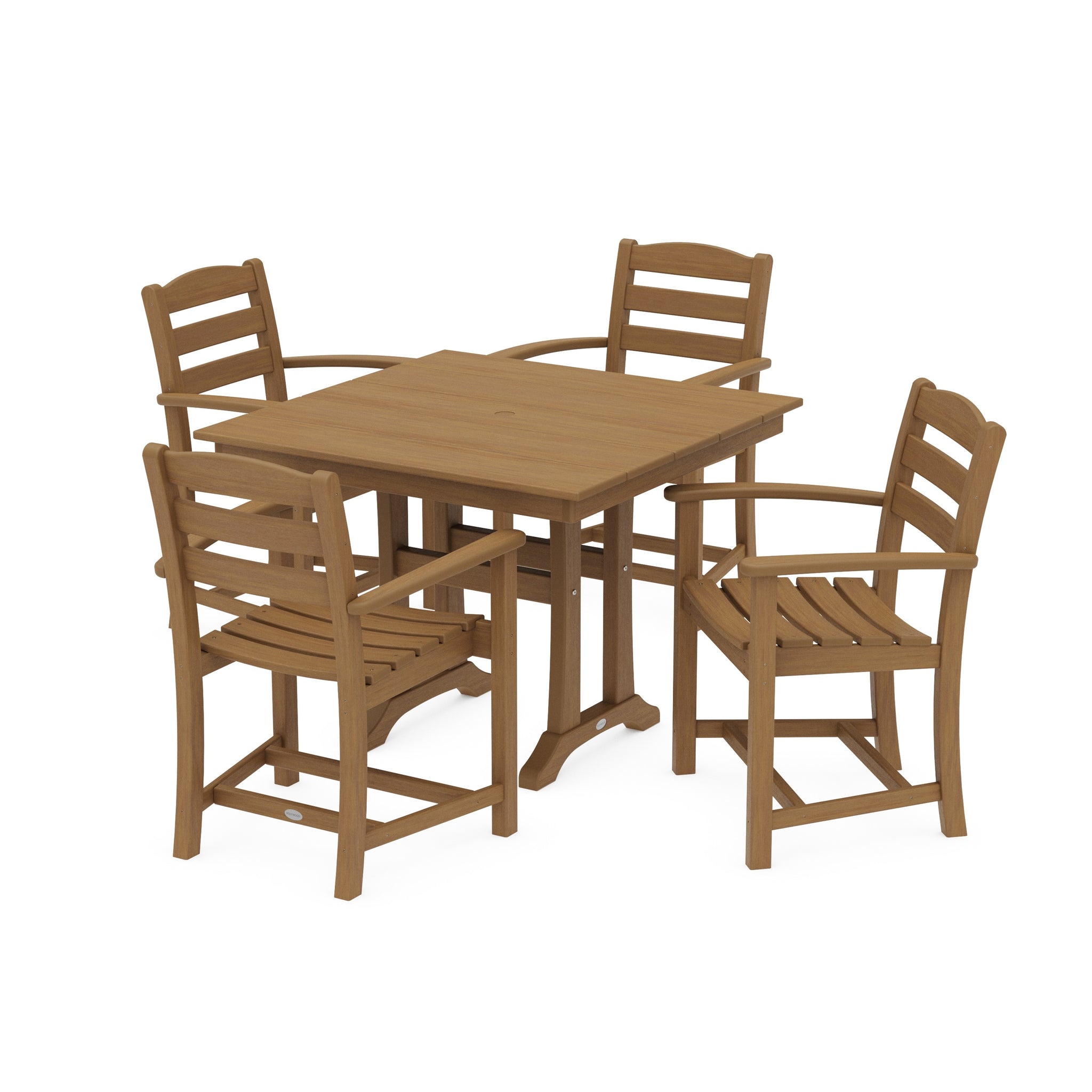 La Casa Café 5-Piece Farmhouse Trestle Arm Chair Dining Set