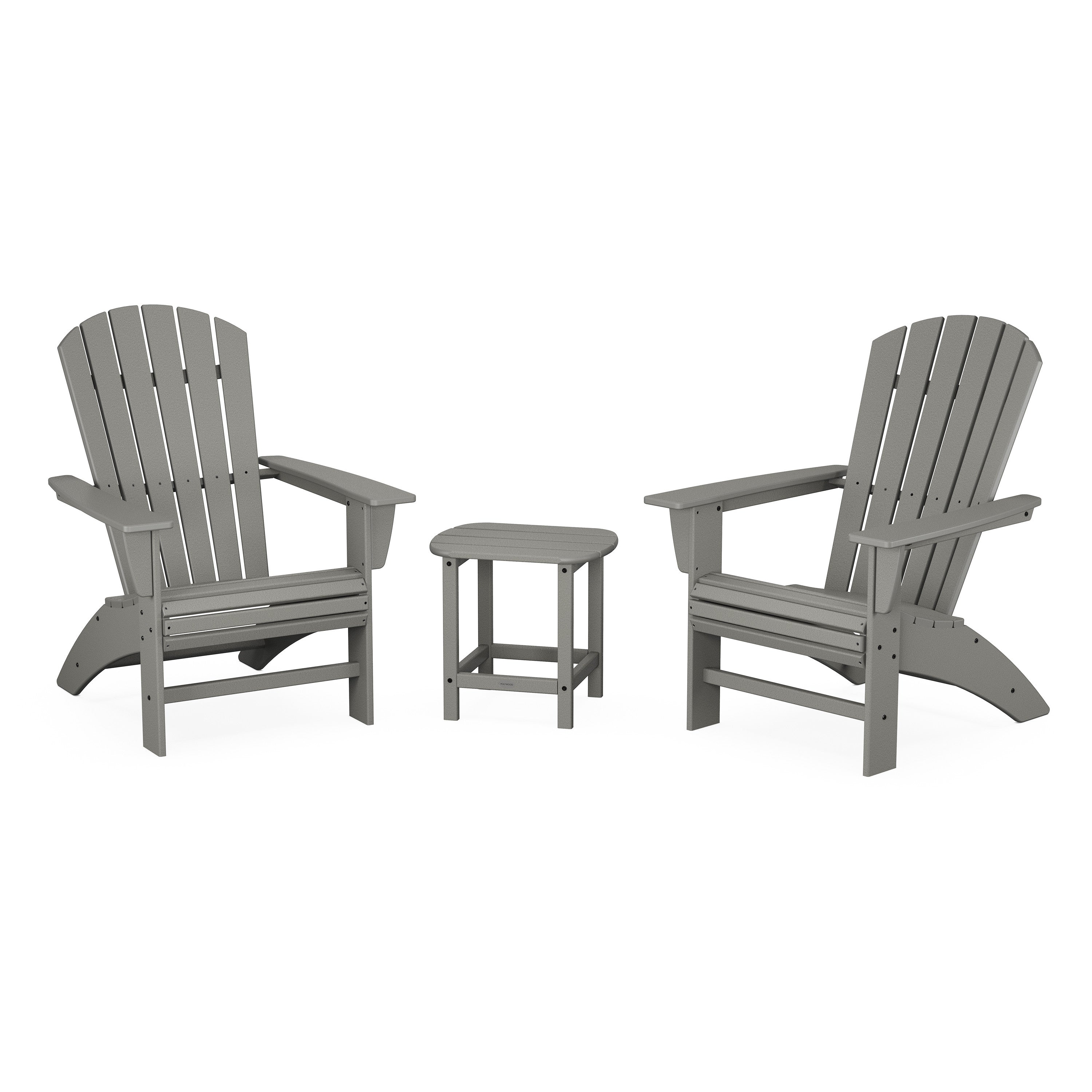 Nautical 3-Piece Curveback Adirondack Set