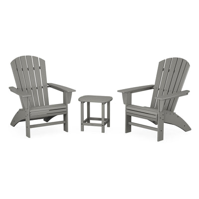 Nautical 3-Piece Curveback Adirondack Set