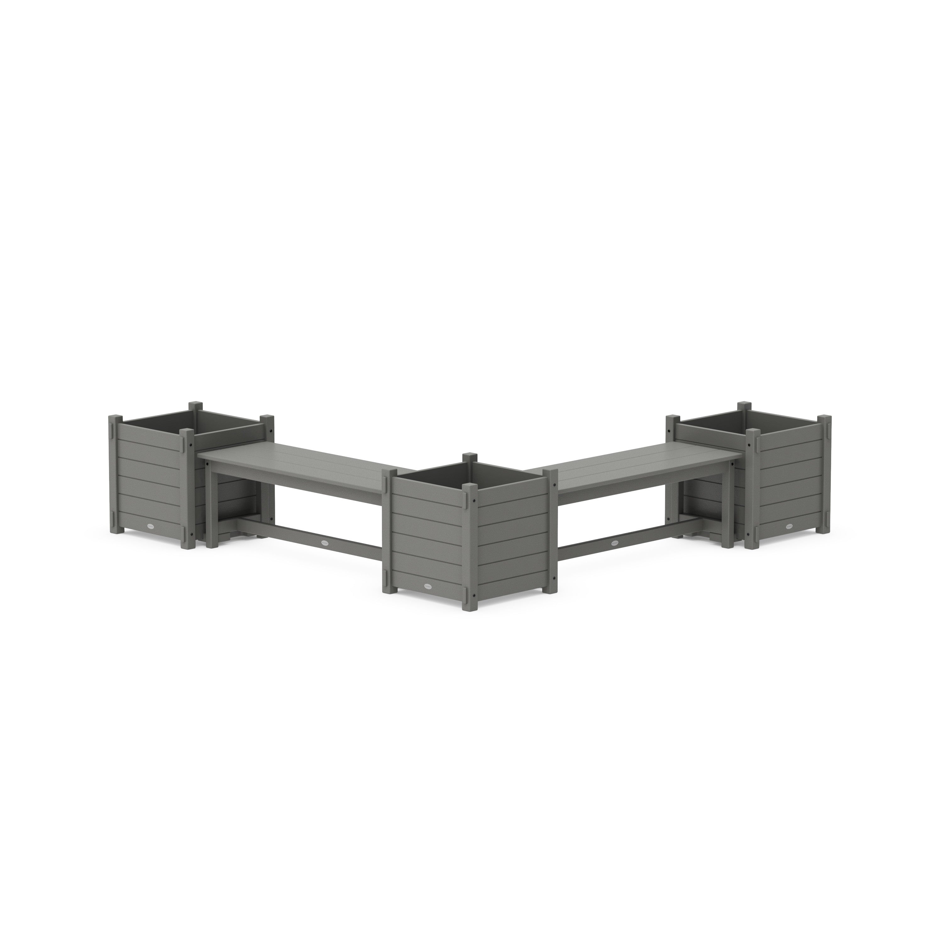 48" Nautical L- Shaped Planter Bench Corner Set - Large