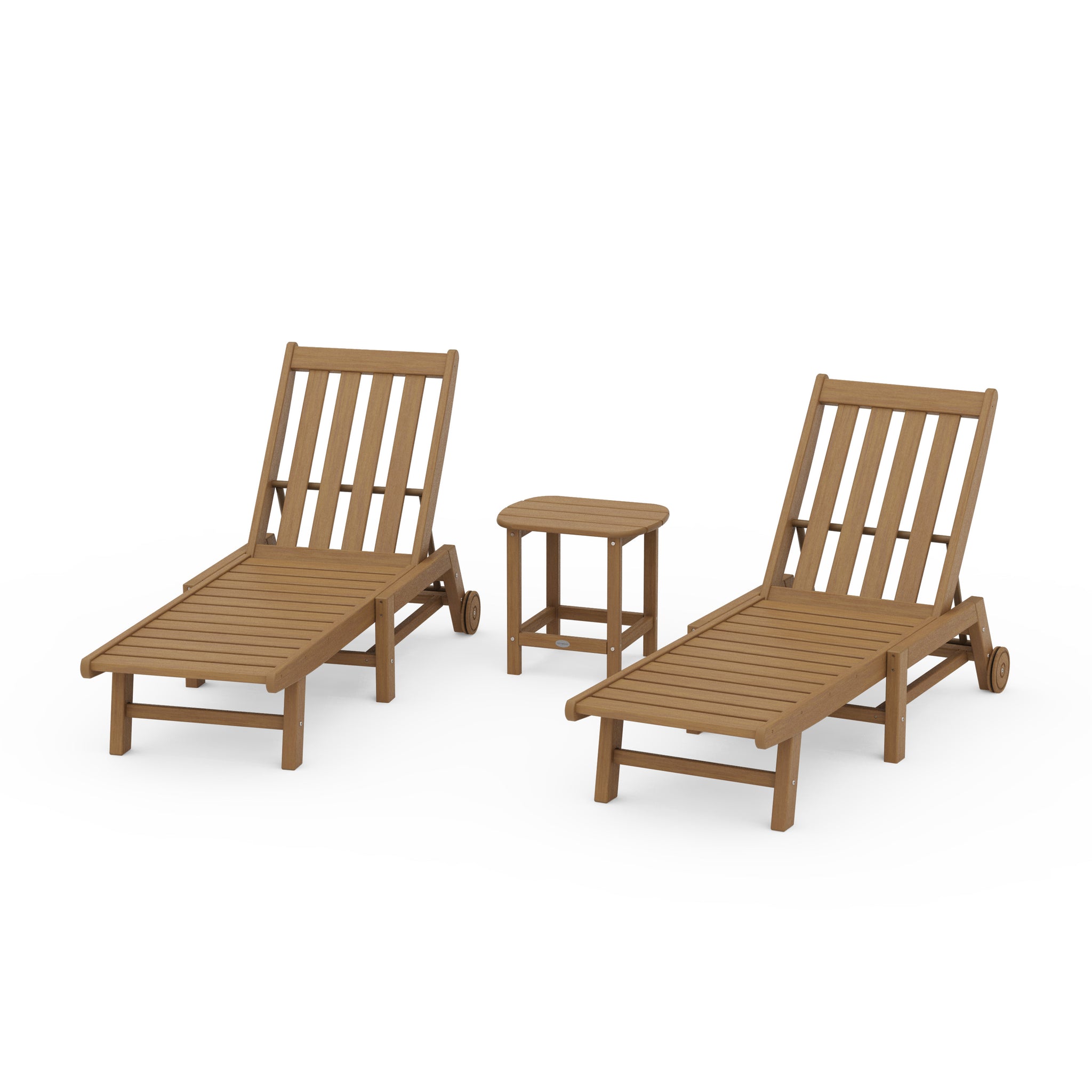 Vineyard 3-Piece Chaise with Wheels Set