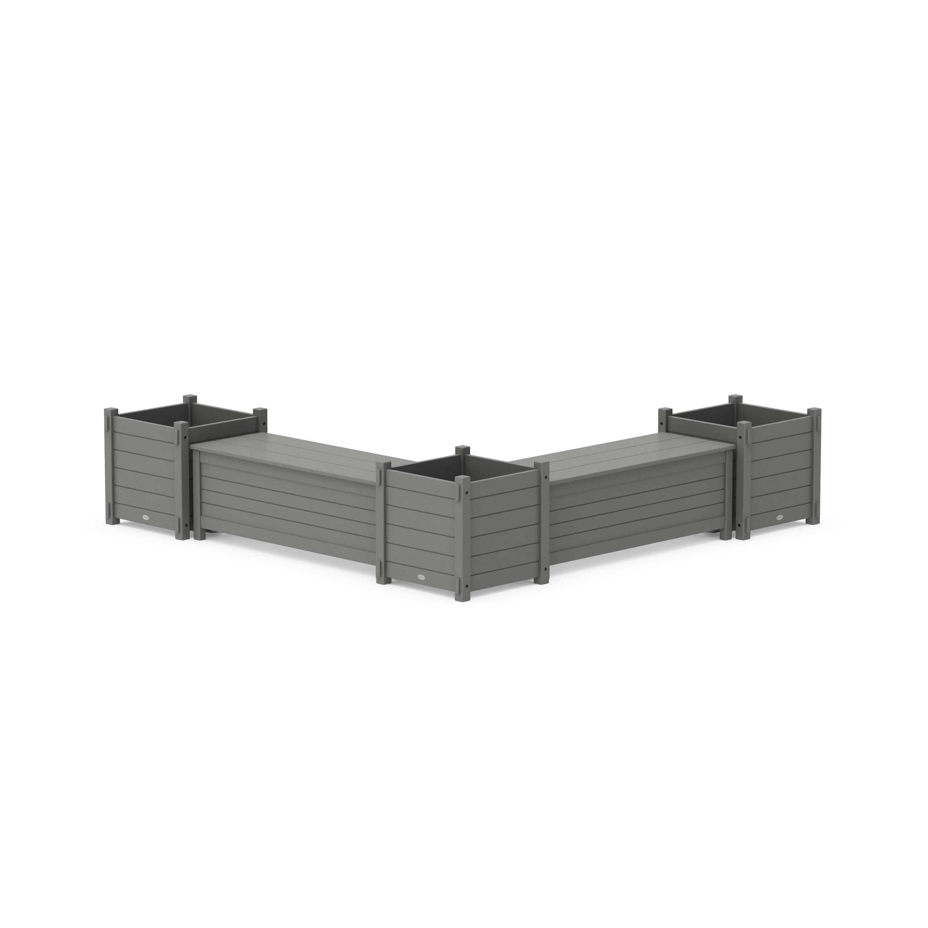 48" Nautical L- Shaped Planter Storage Bench Corner Set- Large