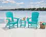 Nautical 3-Piece Curveback Adirondack Set