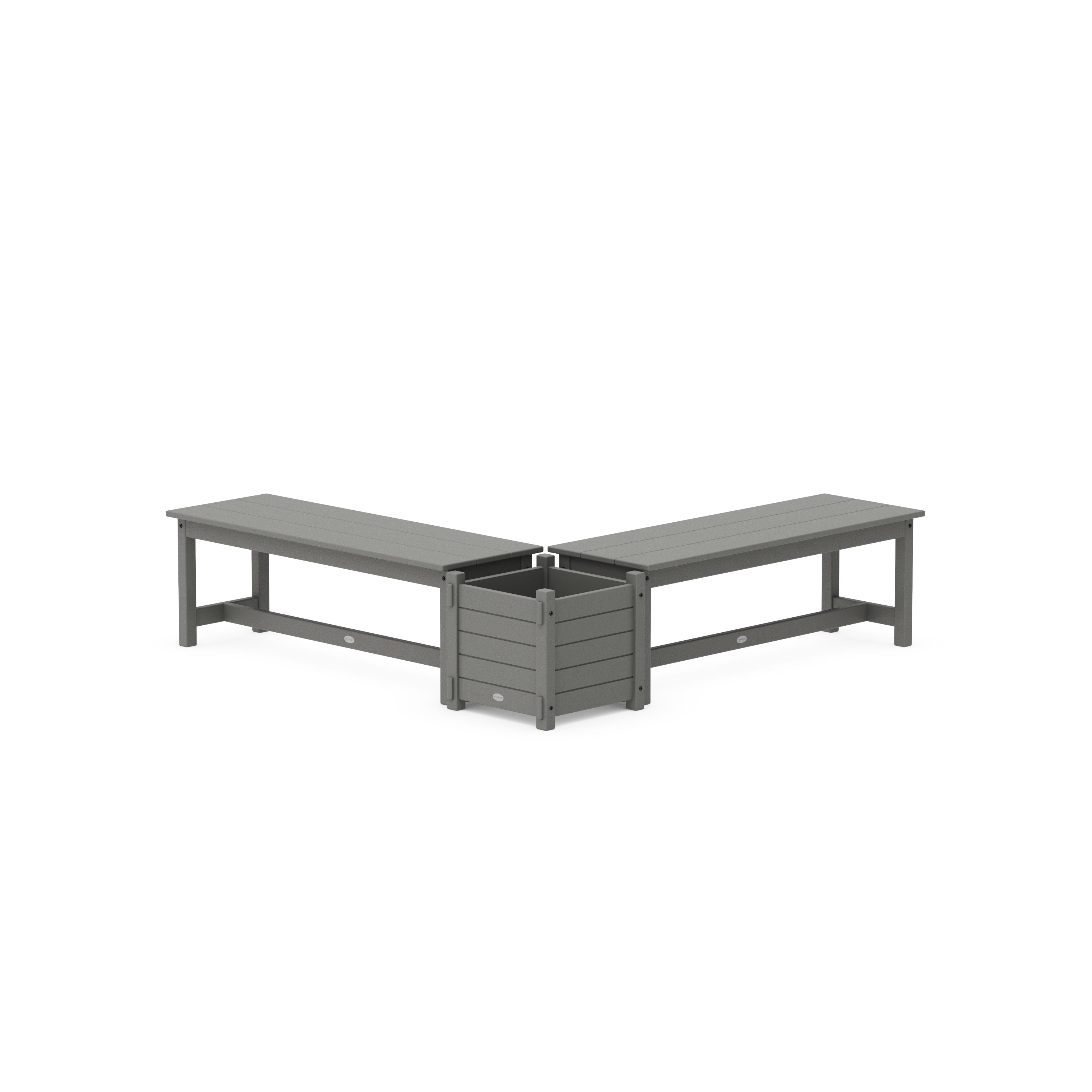 48" Nautical L- Shaped Planter Bench Set