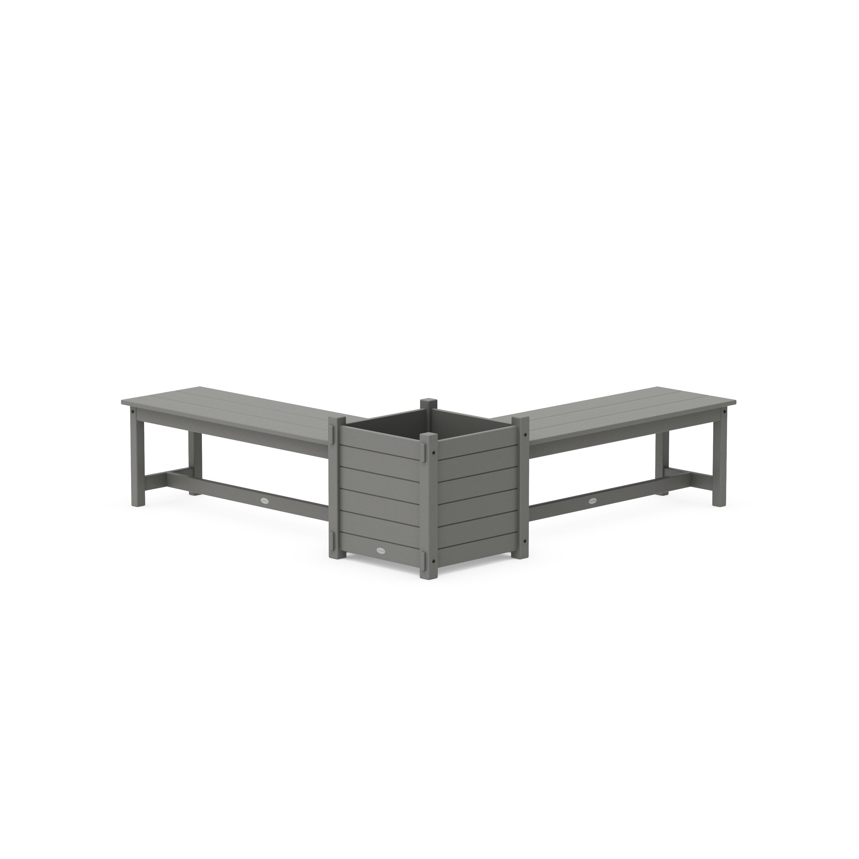 48" Nautical L- Shaped Planter Bench Set- Large