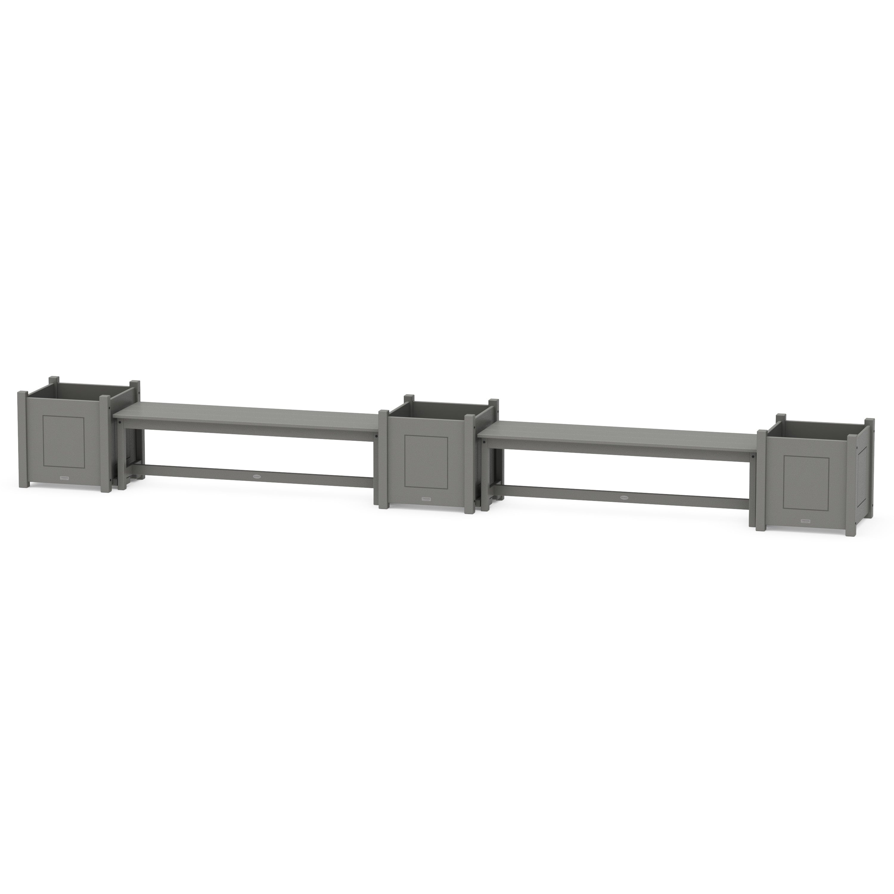 60" Country Living Straight Double Planter Bench Set - Large
