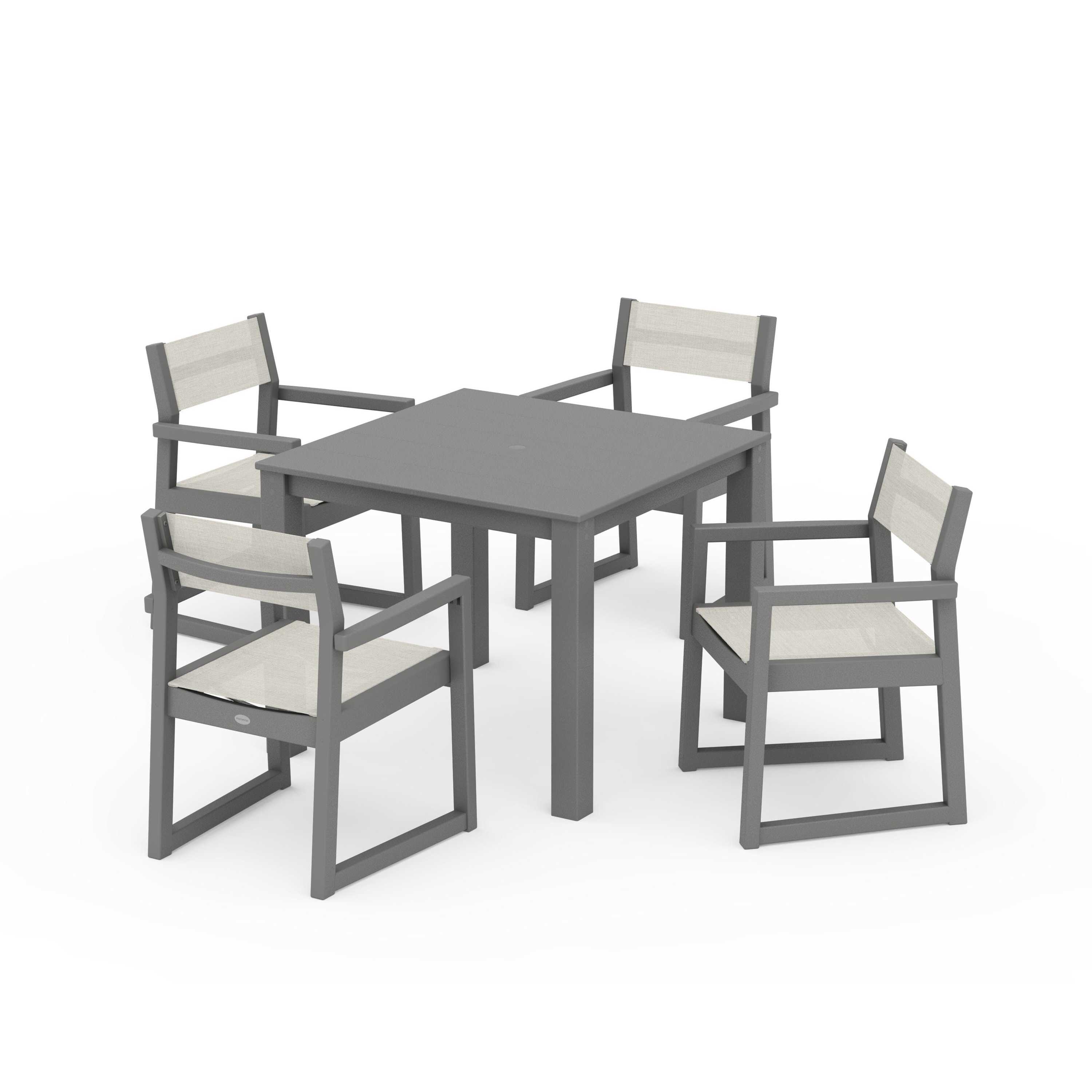 EDGE Sling Arm Chair 5-Piece Parsons Dining Set