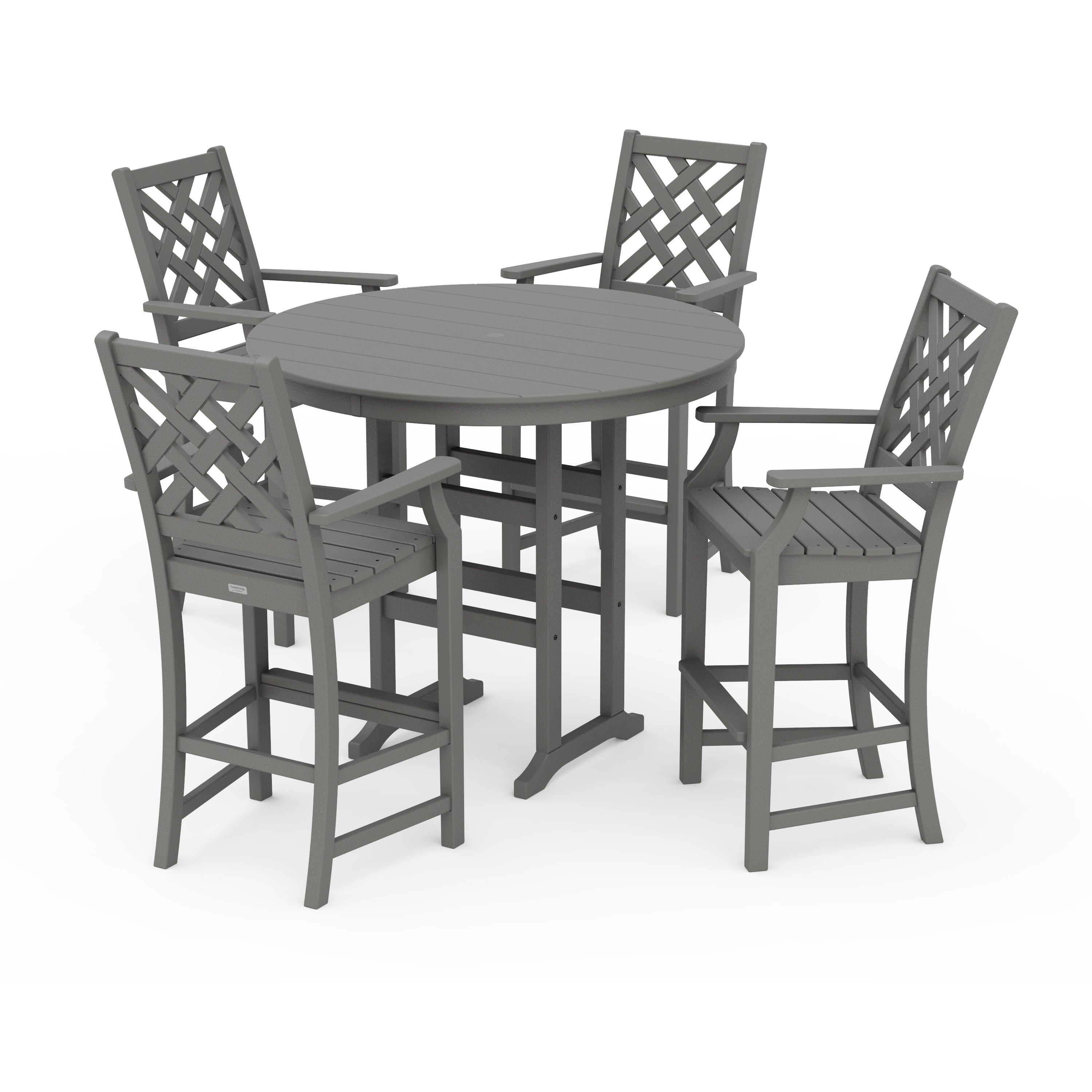 Wovendale 5-Piece Round Farmhouse Bar Set
