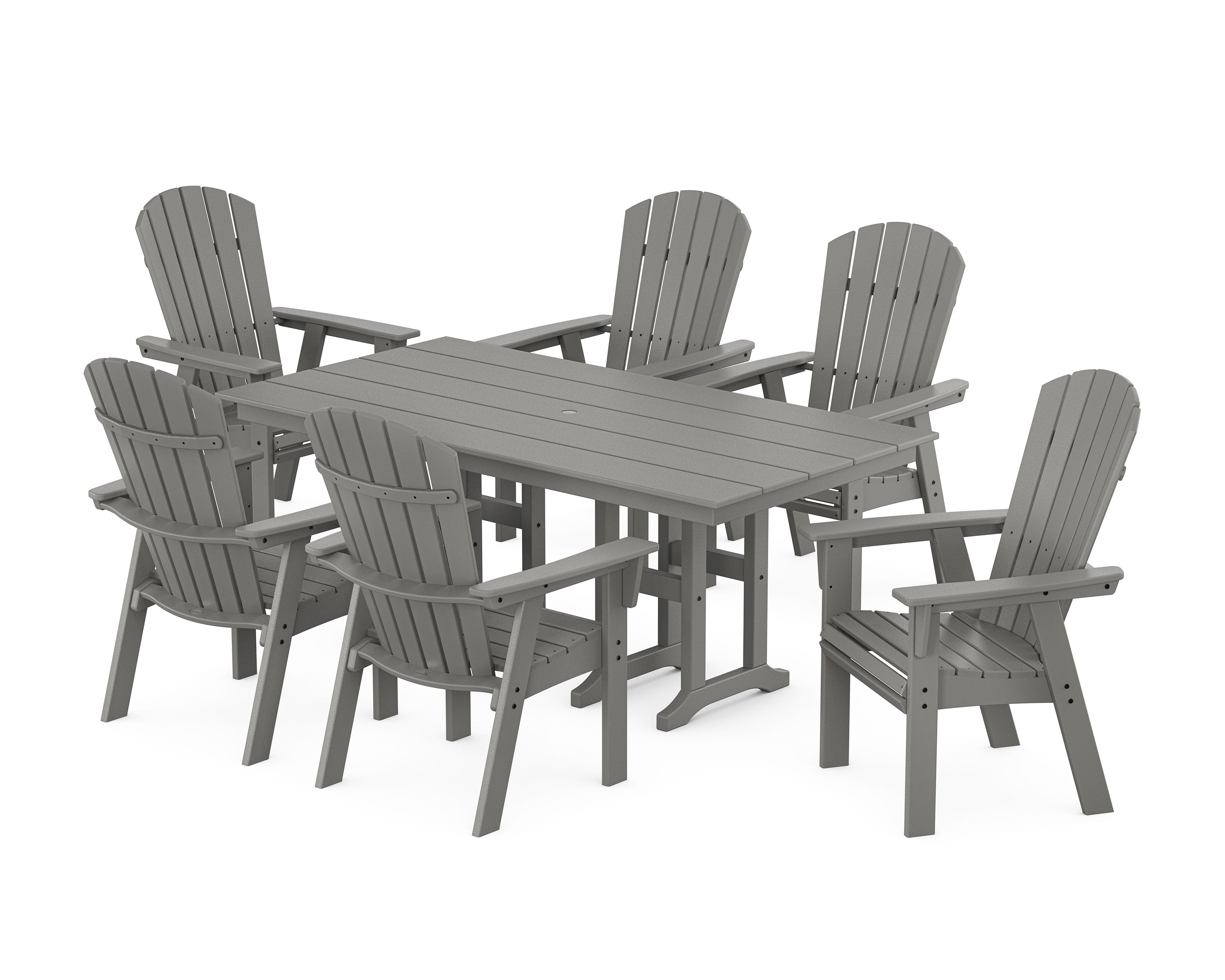 Nautical Curveback Adirondack 7-Piece Farmhouse Dining Set