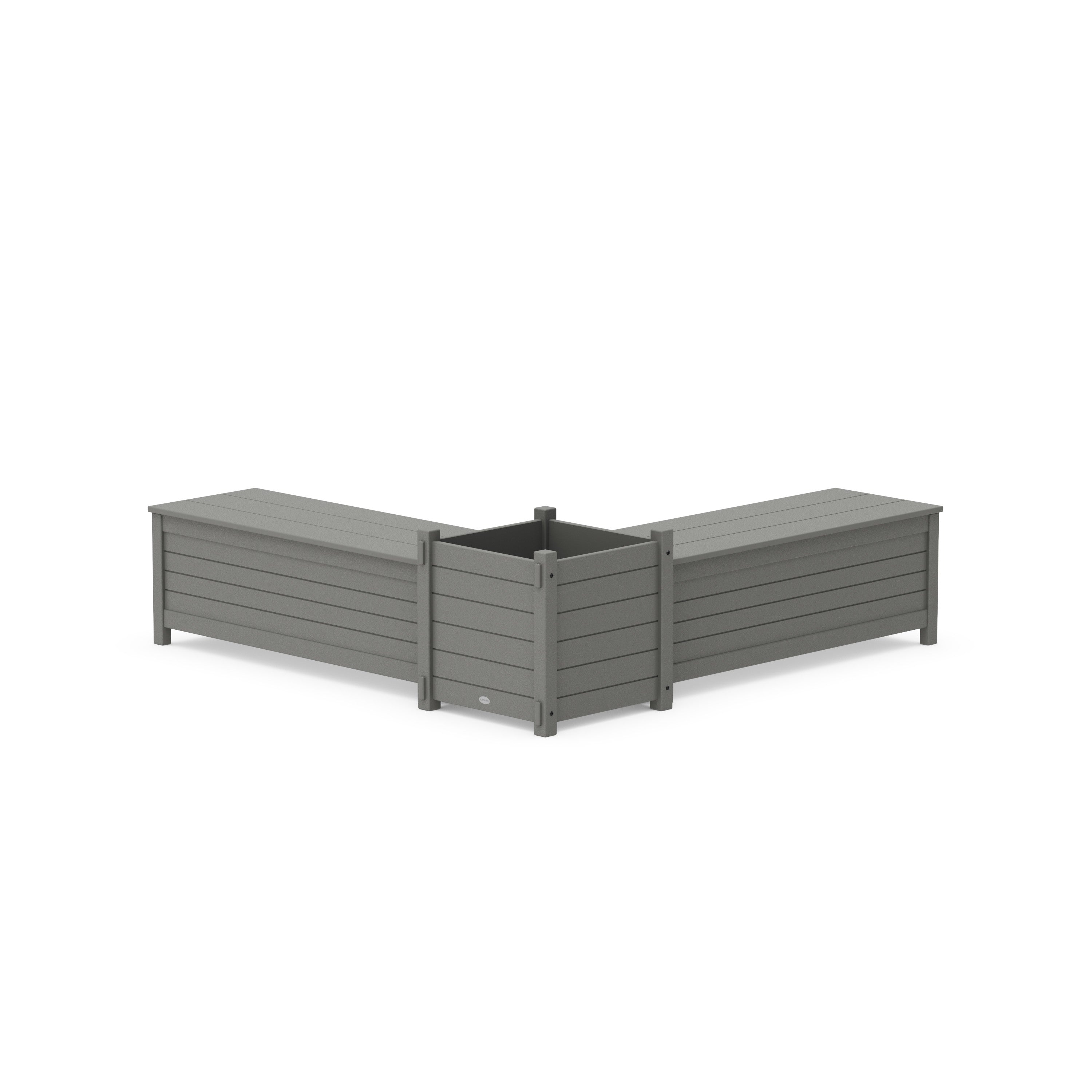 48" Nautical L- Shaped Planter Storage Bench Set- Large