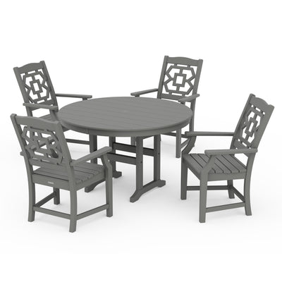 Chinoiserie 5-Piece Round Farmhouse Dining Set