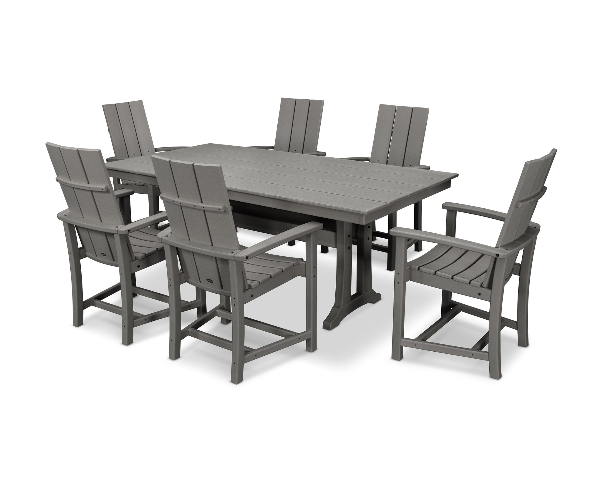Modern Adirondack 7-Piece Farmhouse Dining Set with Trestle Legs
